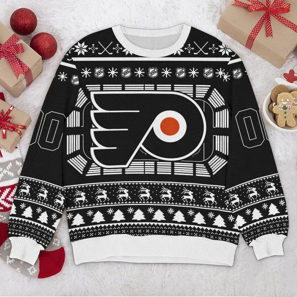 Philadelphia Flyers NHL Custom Ugly Christmas Sweater, NHL Christmas Sweater Moonbestprint