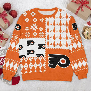 Philadelphia Flyers NHL Ugly Christmas Sweater, NHL Christmas Sweater Moonbestprint