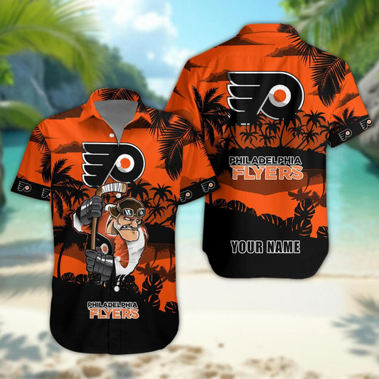 Philadelphia Flyers Personalized Hawaiian Shirt – Custom Name, NHL Hawaiian Shirt Moonbestprint