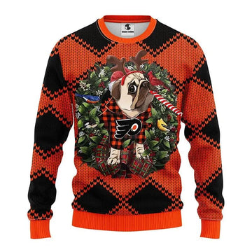 Philadelphia Flyers Pub Dog Ugly Christmas Sweater, NHL Christmas Sweater Moonbestprint