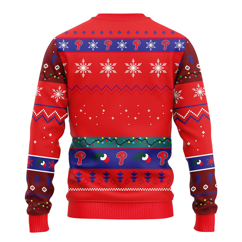Philadelphia Phillies 12 Grinch Xmas Day Ugly Christmas Sweater Moonbestprint