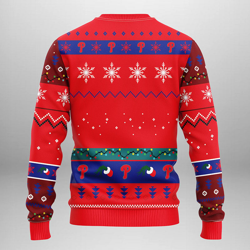 Philadelphia Phillies Grinch Ugly Christmas Sweater Moonbestprint