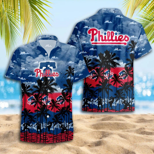 Philadelphia Phillies Hawaiian Shirt Trending Summer, Gift For Philadelphia Phillies Fan, MLB Hawaiian Shirt Moonbestprint