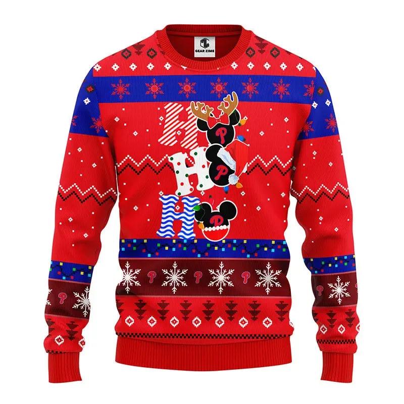 Philadelphia Phillies Hohoho Ugly Christmas Sweater, MLB Christmas Sweater Moonbestprint