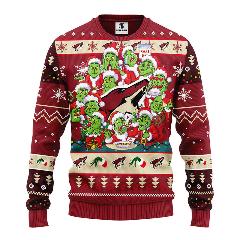 Phoenix Coyotes 12 Grinch Xmas Day Ugly Christmas Sweater Moonbestprint