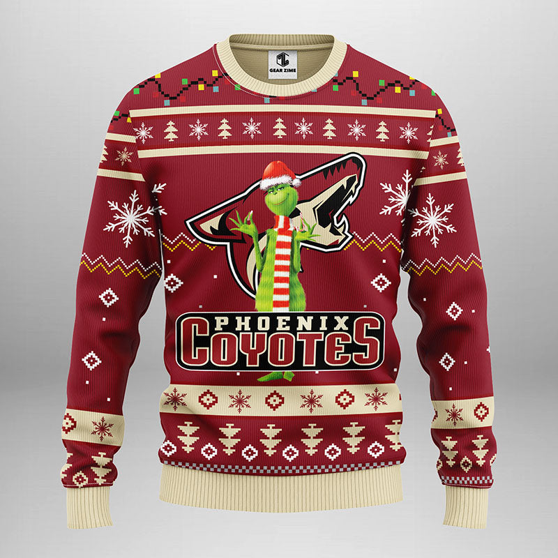 Phoenix Coyotes Funny Grinch Ugly Christmas Sweater Moonbestprint