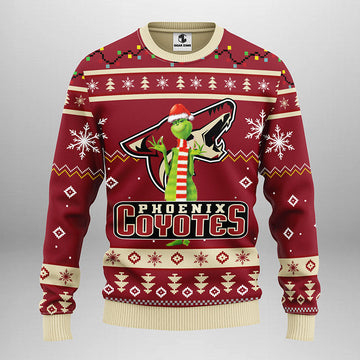 Phoenix Coyotes Funny Grinch Ugly Christmas Sweater Moonbestprint