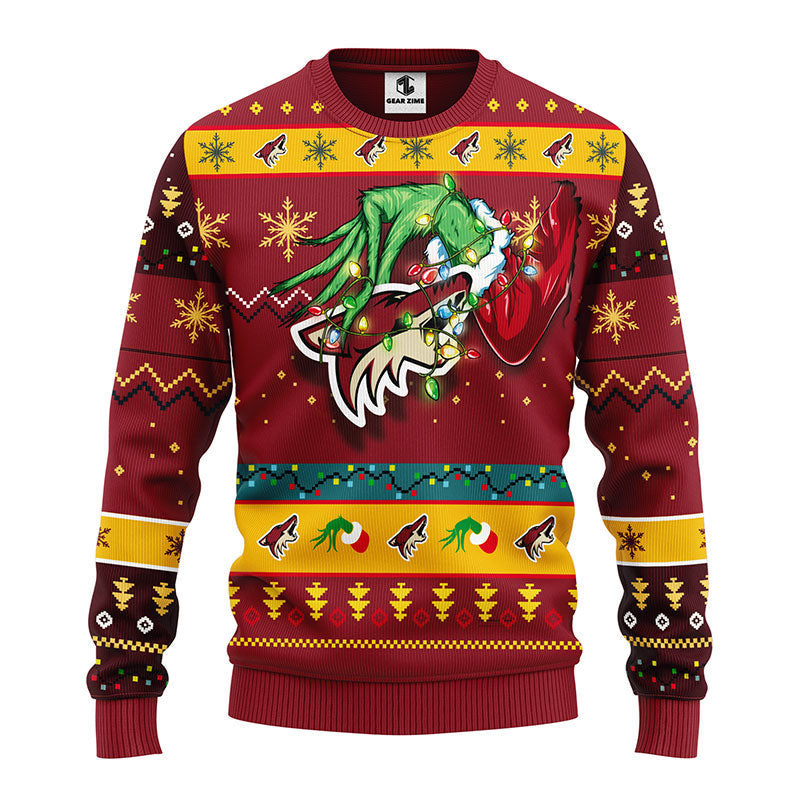 Phoenix Coyotes Grinch Ugly Christmas Sweater Moonbestprint
