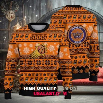 Phoenix Suns Basketball Team Ugly Christmas Sweater, NBA Chritsmas Sweater Moonbestprint