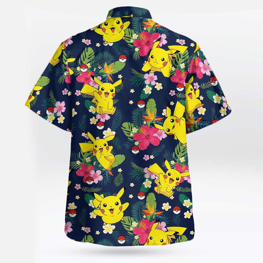 Pikachu Floral Pattern Hawaiian Shirt Tropical Summer Style – Moonbestprint