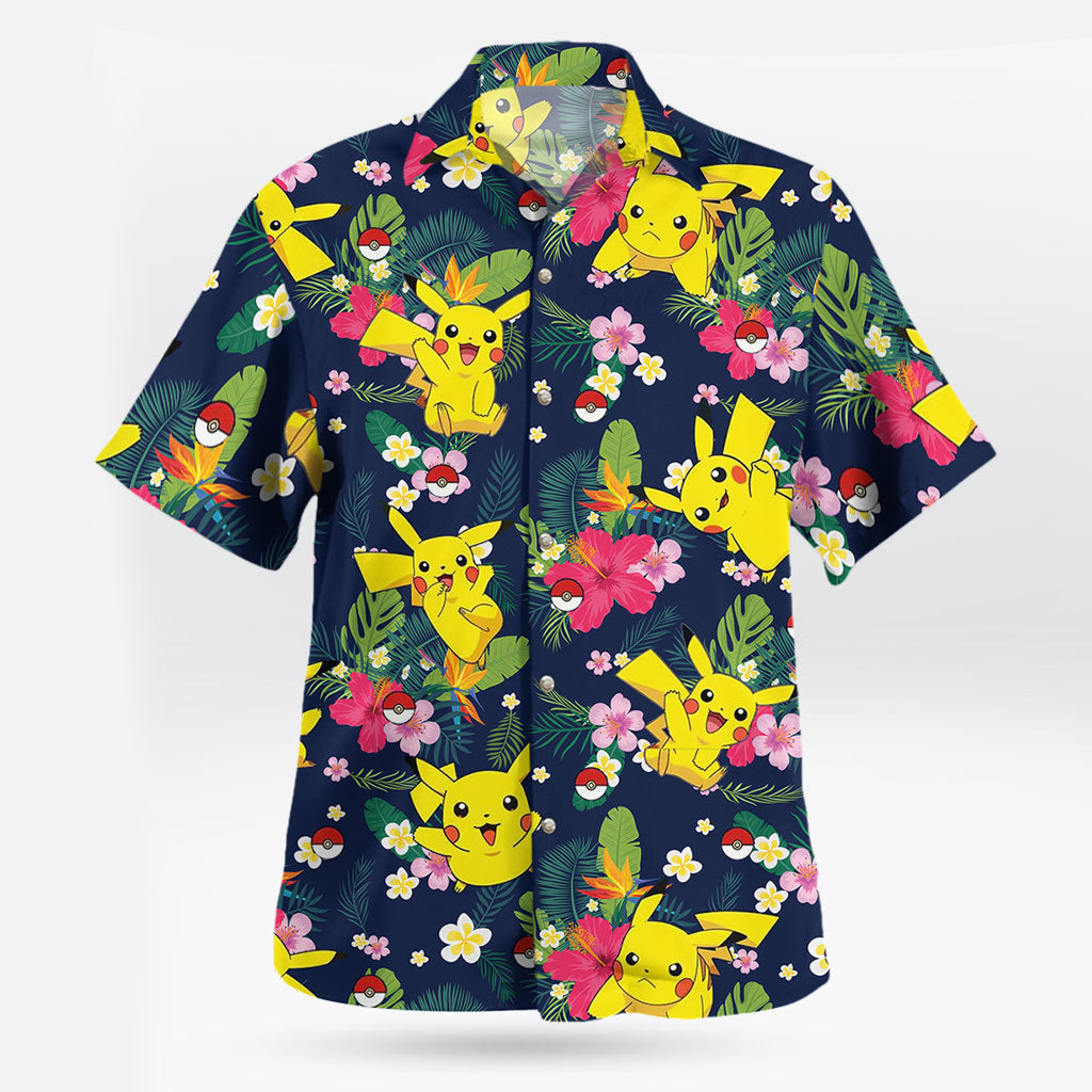 Pikachu Floral Pattern Hawaiian Shirt Tropical Summer Style – Moonbestprint