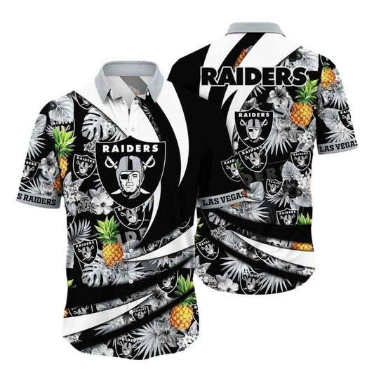 Pineapple And Palms Las Vegas Raiders Hawaiian Shirt - Moonbestprint