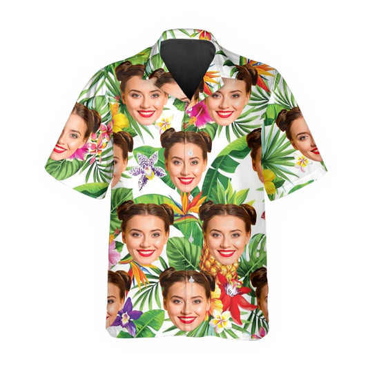 Pineapple Pattern Custom Hawaiian Shirt, Custom Hawaiian Shirts With Face Moonbestprint