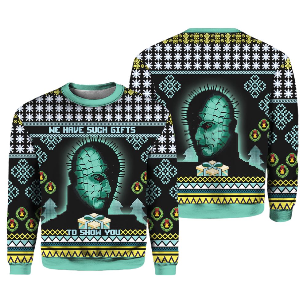 Pinhead Hellraiser We Have Such Gfts To Show You Christmas Sweater - Moonbestprint