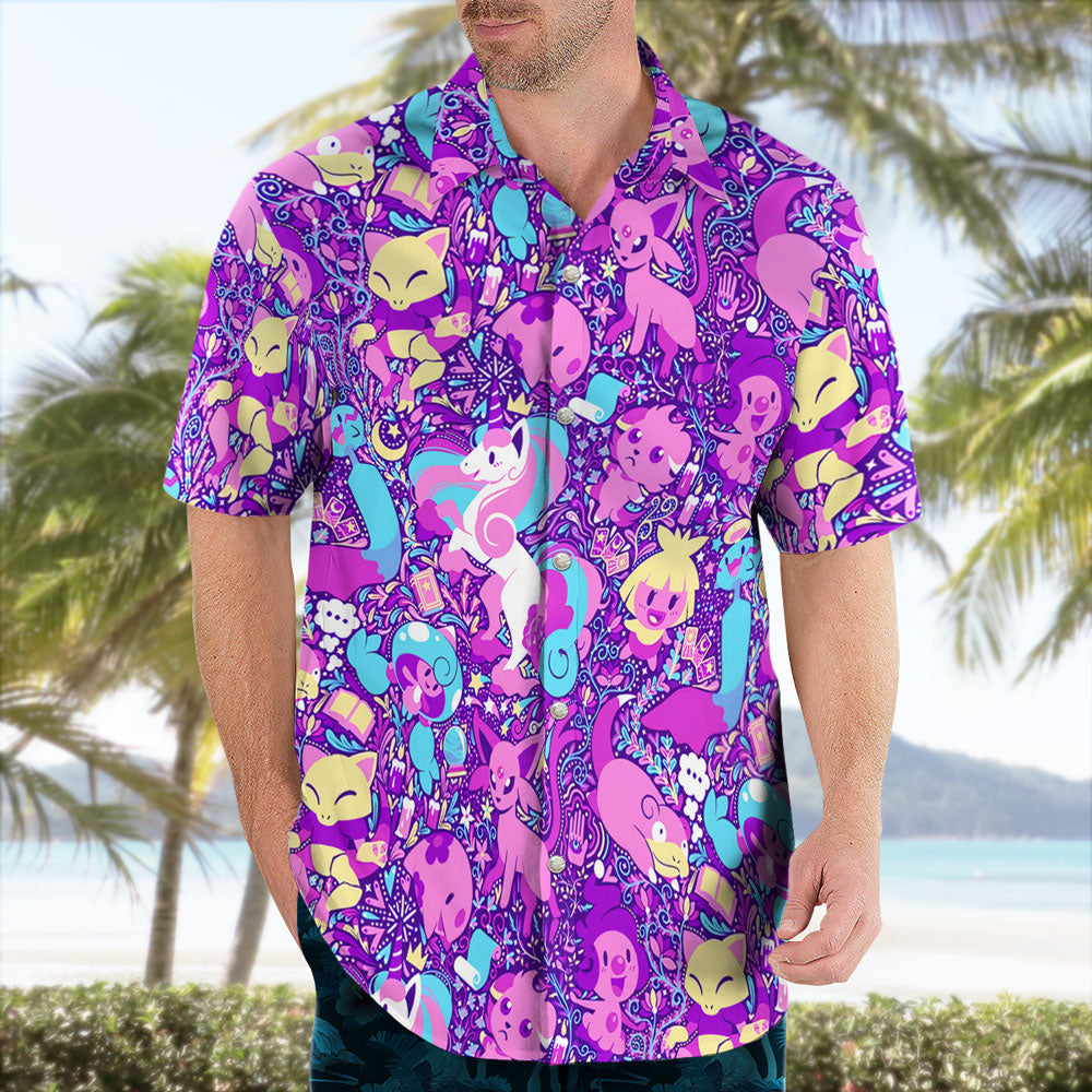 Pink Pokemon Hawaiian Shirt Step Into a Pink Fantasy World – Moonbestprint