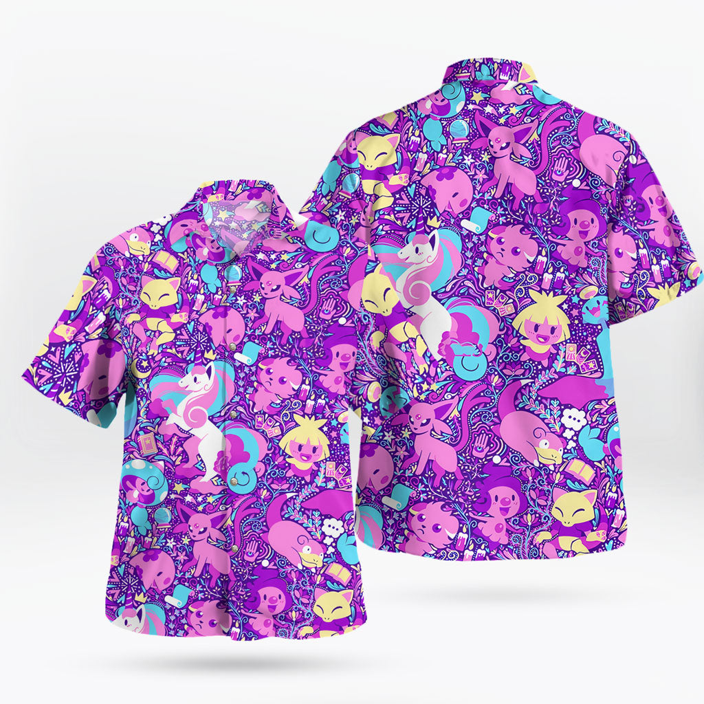 Pink Pokemon Hawaiian Shirt Step Into a Pink Fantasy World – Moonbestprint