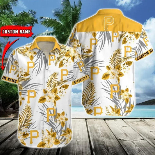 Pittsburgh Baseball Team Piratess Hawaiian Button Shirt, MLB Hawaiian Shirt Moonbestprint