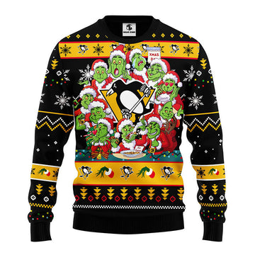 Pittsburgh Penguins 12 Grinch Xmas Day Ugly Christmas Sweater Moonbestprint