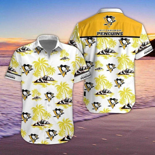 Pittsburgh Penguins 3D Hawaiian Shirt, NHL Hawaiian Shirt Moonbestprint