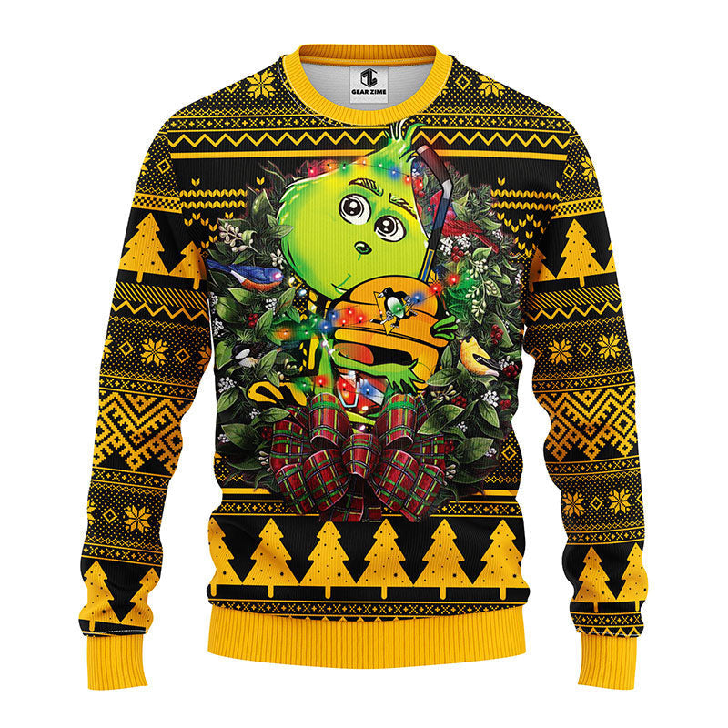 Pittsburgh Penguins Grinch Hug Ugly Christmas Sweater Moonbestprint