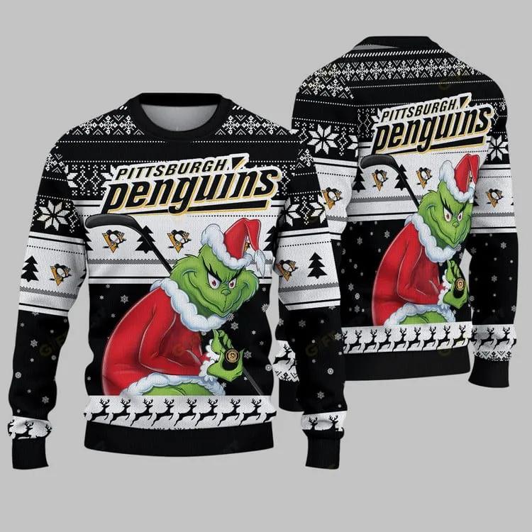 Pittsburgh Penguins Grinch Stolen Ugly Christmas Sweater, NHL Christmas Sweater Moonbestprint