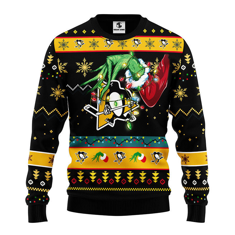 Pittsburgh Penguins Grinch Ugly Christmas Sweater Moonbestprint