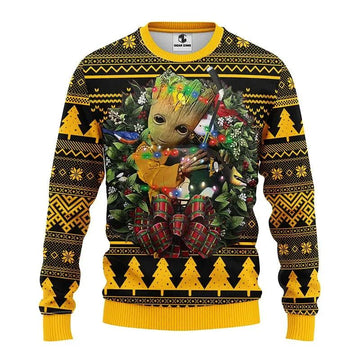 Pittsburgh Penguins Groot Hug Ugly Christmas Sweater, NHL Christmas Sweater Moonbestprint