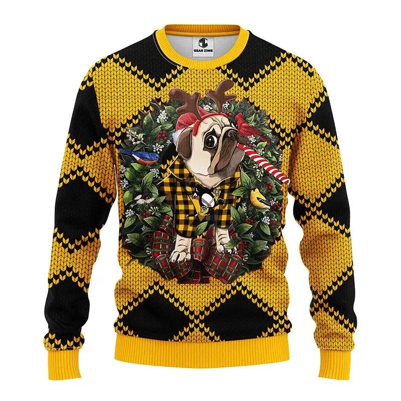 Pittsburgh Penguins Pub Dog Ugly Christmas Sweater, NHL Christmas Sweater Moonbestprint