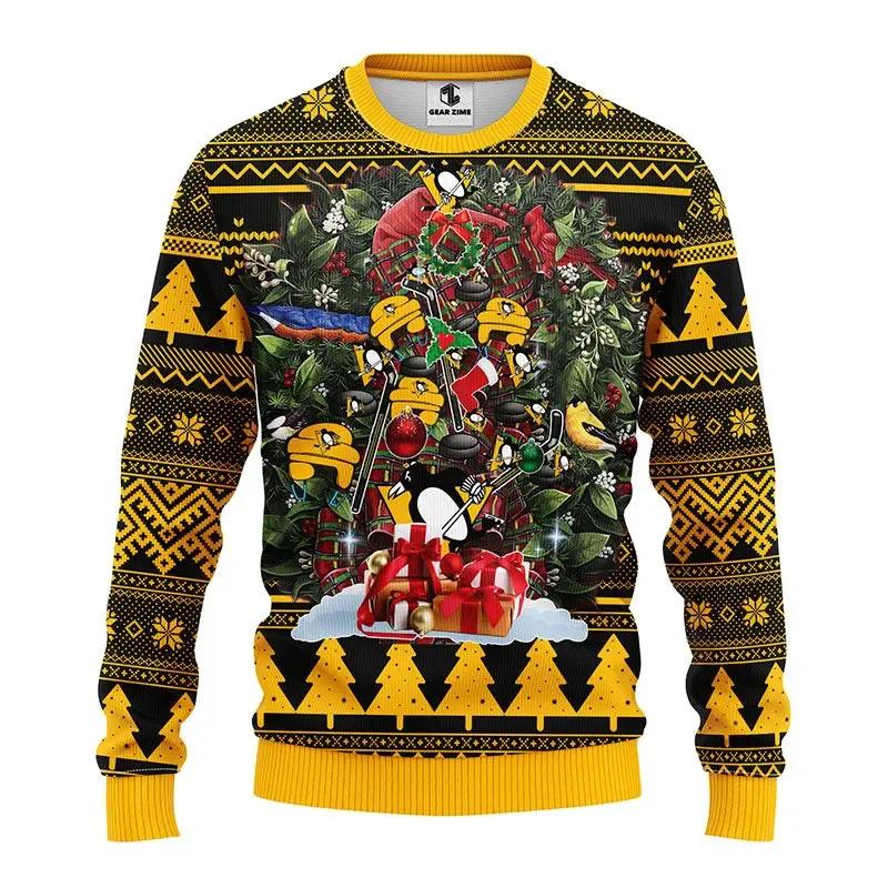 Pittsburgh Penguins Tree Ball Ugly Christmas Sweater, NHL Christmas Sweater Moonbestprint