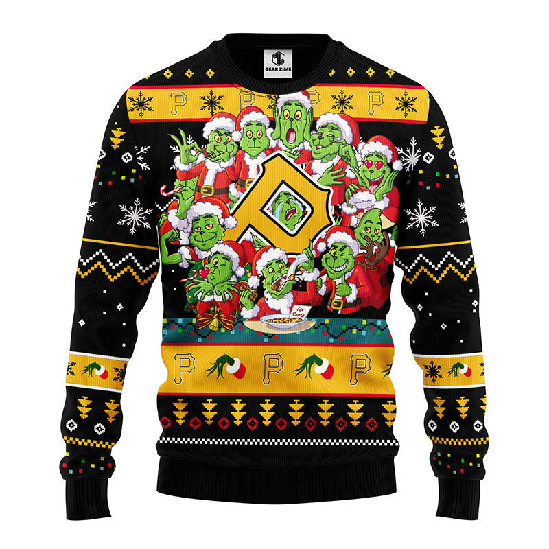 Pittsburgh Pirates 12 Grinch Xmas Day Ugly Christmas Sweater Moonbestprint