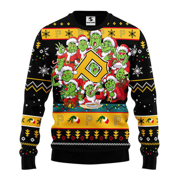 Pittsburgh Pirates 12 Grinch Xmas Day Ugly Christmas Sweater Moonbestprint