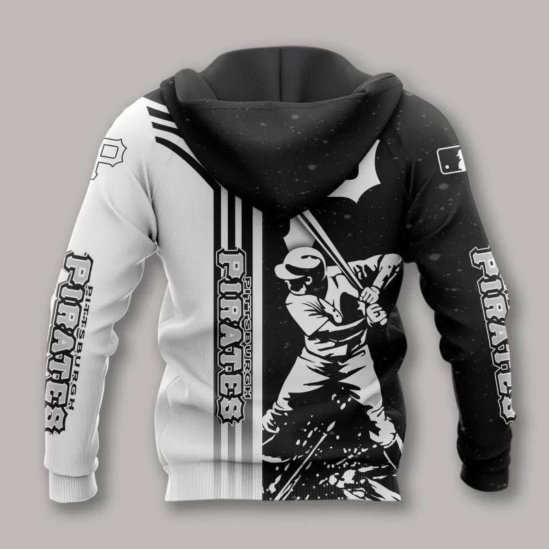 Pittsburgh Pirates Black And White All Over Print Hoodie 1, MLB Hoodie Moonbestprint