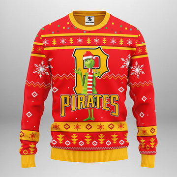 Pittsburgh Pirates Funny Grinch Christmas Red Ugly Sweater Moonbestprint