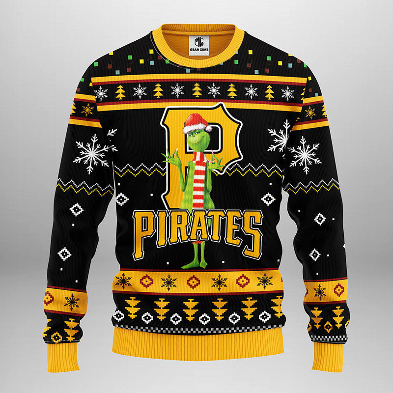 Pittsburgh Pirates Funny Grinch Ugly Christmas Sweater Moonbestprint