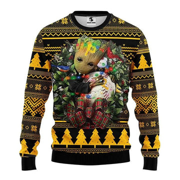 Pittsburgh Pirates Groot Hug Ugly Christmas Sweater, MLB Christmas Sweater Moonbestprint