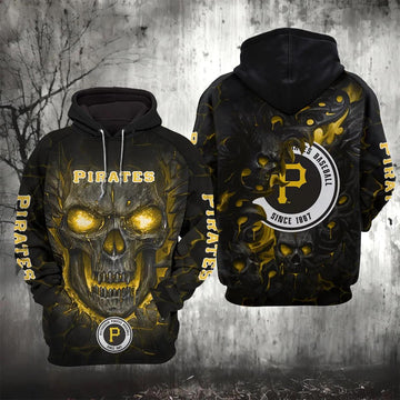 Pittsburgh Pirates Lava Skull 3D Hoodie, MLB Hoodie Moonbestprint