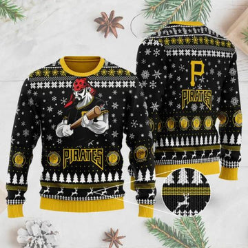 Pittsburgh Pirates Mascot Ugly Christmas Sweater, MLB Christmas Sweater Moonbestprint