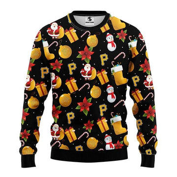Pittsburgh Pirates Santa Claus Snowman Ugly Christmas Sweater, MLB Christmas Sweater Moonbestprint