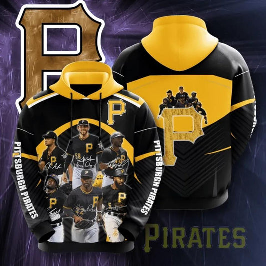 Pittsburgh Pirates Team Signatures 3D HOODIE, MLB Hoodie Moonbestprint