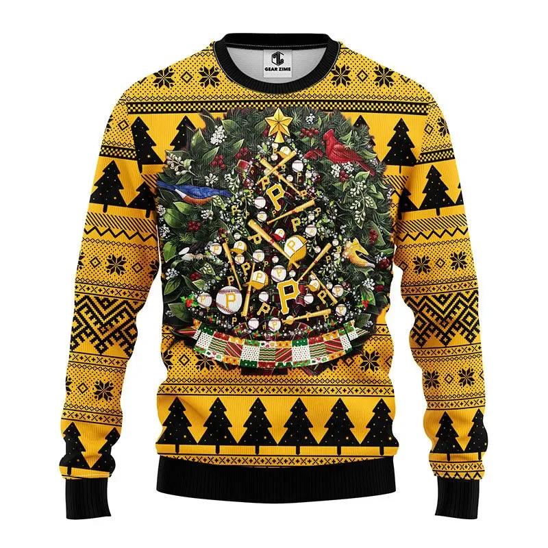 Pittsburgh Pirates Tree Ball Ugly Christmas Sweater, MLB Christmas Sweater Moonbestprint