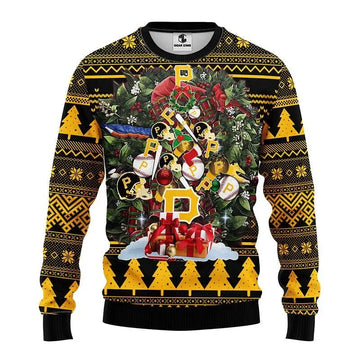 Pittsburgh Pirates Tree Christmas Ugly Sweater, MLB Christmas Sweater Moonbestprint