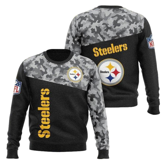 Pittsburgh Steelers Black Camo AOP Sweatshirt - Moonbestprint