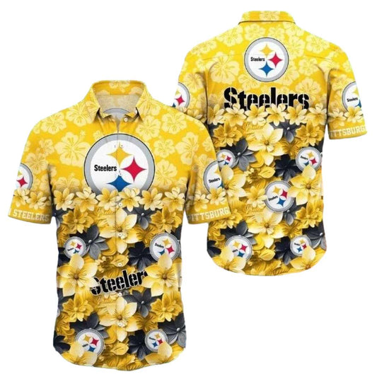 Pittsburgh Steelers Bloom Of Victory Floral Burst Hawaiian Shirt - Moonbestprint
