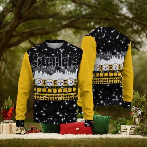 Pittsburgh Steelers Christmas Forrest Ugly Christmas Sweater, NFL Chritsmas Sweater Moonbestprint