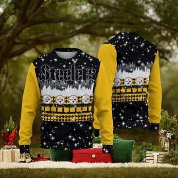 Pittsburgh Steelers Christmas Forrest Ugly Christmas Sweater, NFL Chritsmas Sweater Moonbestprint