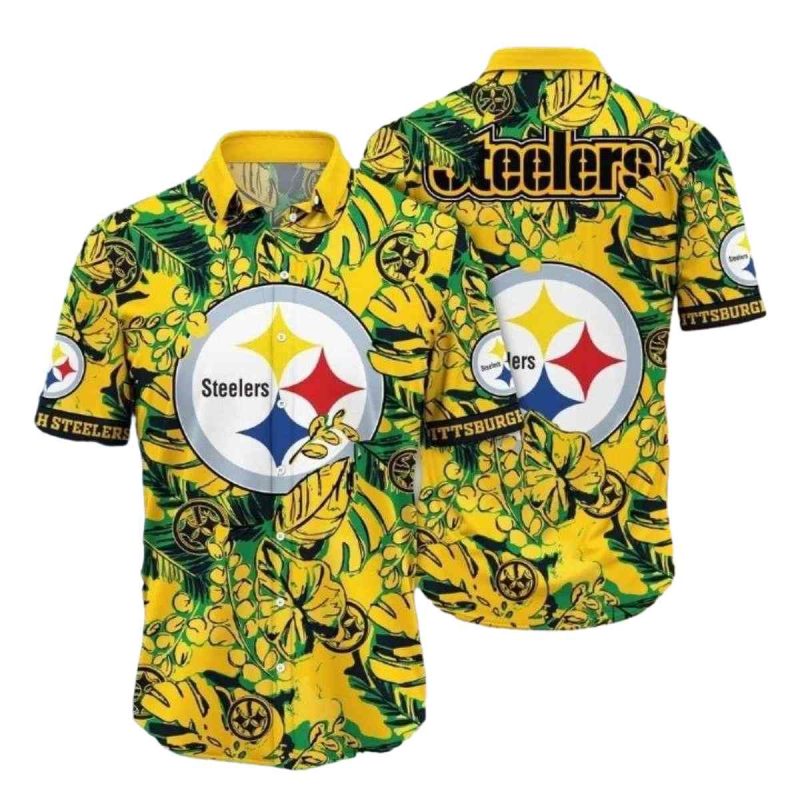 Pittsburgh Steelers Citrus Floral Blast Hawaiian Shirt - Moonbestprint