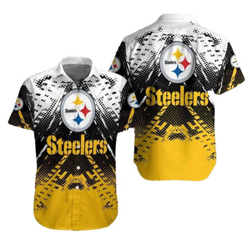 Pittsburgh Steelers City Skyline Yellow Gradient Hawaiian Shirt - Moonbestprint