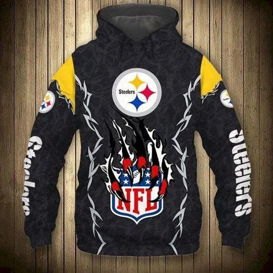 Pittsburgh Steelers Claws 3D Hoodie, NFL Hoodie Moonbestprint