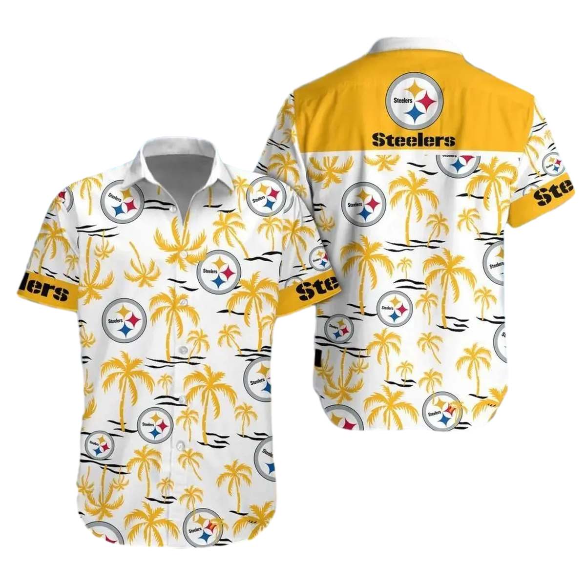 Pittsburgh Steelers Coconut Logo Beach Hawaiian Shirt - Moonbestprint