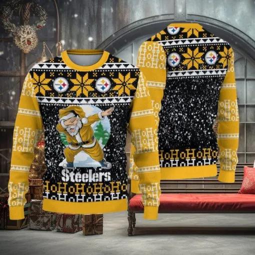 Pittsburgh Steelers Dabbing Santa Christmas Sweater, NFL Chritsmas Sweater Moonbestprint